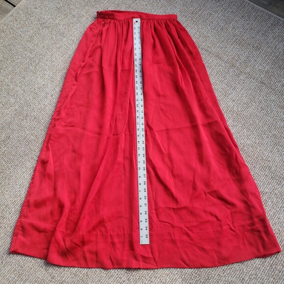 Joie Flowing Red Silk Maxi Skirt Women's Small - Picture 9 of 12